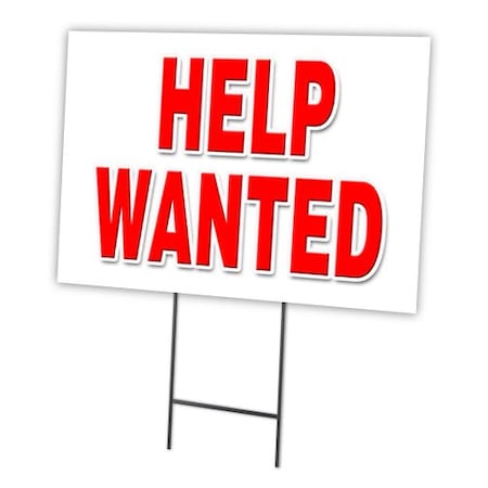 Help Wanted Yard Sign & Stake Outdoor Plastic Coroplast Window